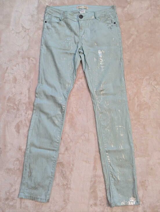 No Boundaries Pants - No Boundaries Mint Silver Skinny Jeans Size 9 NWOT